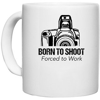                       UDNAG White Ceramic Coffee / Tea Mug 'Camera | Born to shoot' Perfect for Gifting [330ml]                                              