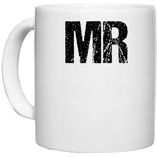                       UDNAG White Ceramic Coffee / Tea Mug 'Mr' Perfect for Gifting [330ml]                                              