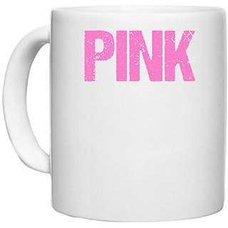                       UDNAG White Ceramic Coffee / Tea Mug 'PINK' Perfect for Gifting [330ml]                                              