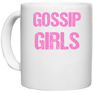                       UDNAG White Ceramic Coffee / Tea Mug 'Gossip Girl' Perfect for Gifting [330ml]                                              
