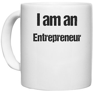                       UDNAG White Ceramic Coffee / Tea Mug 'Entrepreneur | I am Entrepreneur' Perfect for Gifting [330ml]                                              