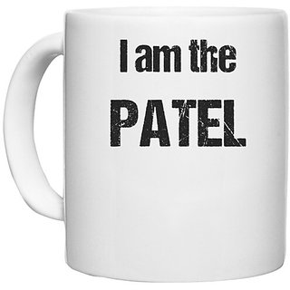                       UDNAG White Ceramic Coffee / Tea Mug 'Patel | I am the Patel' Perfect for Gifting [330ml]                                              