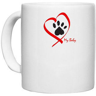                       UDNAG White Ceramic Coffee / Tea Mug 'Love | Love my Baby' Perfect for Gifting [330ml]                                              
