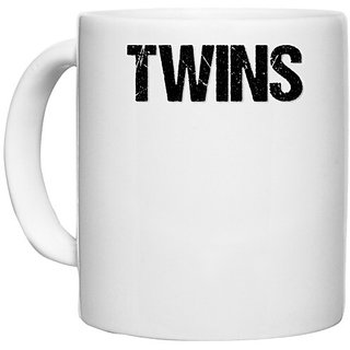                       UDNAG White Ceramic Coffee / Tea Mug 'Twins' Perfect for Gifting [330ml]                                              