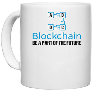                       UDNAG White Ceramic Coffee / Tea Mug 'Blockchain | ABCD Be a part of Future' Perfect for Gifting [330ml]                                              