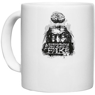                       UDNAG White Ceramic Coffee / Tea Mug 'Death | Nightmare Dream Death' Perfect for Gifting [330ml]                                              