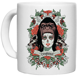                       UDNAG White Ceramic Coffee / Tea Mug 'Death | Vengeance' Perfect for Gifting [330ml]                                              
