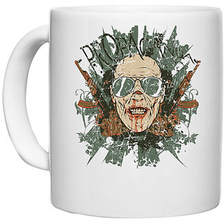                       UDNAG White Ceramic Coffee / Tea Mug 'Death | Propaganda death blood and guns' Perfect for Gifting [330ml]                                              