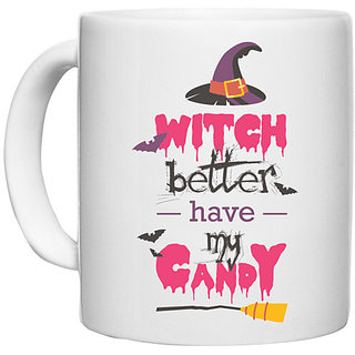                       UDNAG White Ceramic Coffee / Tea Mug 'Joker Candy | Witch better have my candy' Perfect for Gifting [330ml]                                              