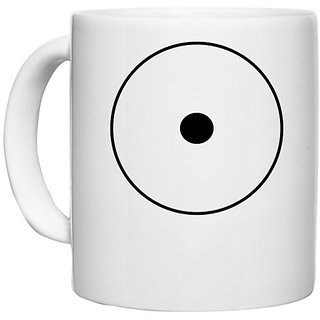                       UDNAG White Ceramic Coffee / Tea Mug 'Music | Disc' Perfect for Gifting [330ml]                                              