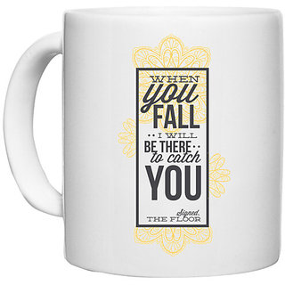                       UDNAG White Ceramic Coffee / Tea Mug 'Love | When you fall i will be there to catch you' Perfect for Gifting [330ml]                                              