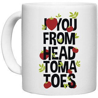                       UDNAG White Ceramic Coffee / Tea Mug 'Love | I love you from head toma toes' Perfect for Gifting [330ml]                                              