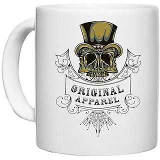                       UDNAG White Ceramic Coffee / Tea Mug 'Death | Hat Original Apparel' Perfect for Gifting [330ml]                                              