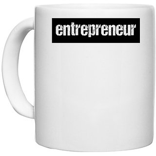                       UDNAG White Ceramic Coffee / Tea Mug 'Entrepreneur' Perfect for Gifting [330ml]                                              
