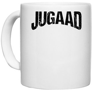                       UDNAG White Ceramic Coffee / Tea Mug 'Jugaad' Perfect for Gifting [330ml]                                              