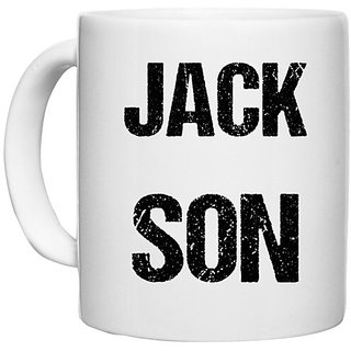                       UDNAG White Ceramic Coffee / Tea Mug 'Jack Son' Perfect for Gifting [330ml]                                              