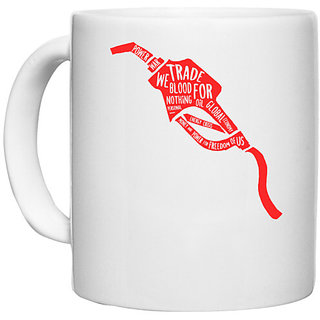                       UDNAG White Ceramic Coffee / Tea Mug 'Petrol pump and quote' Perfect for Gifting [330ml]                                              