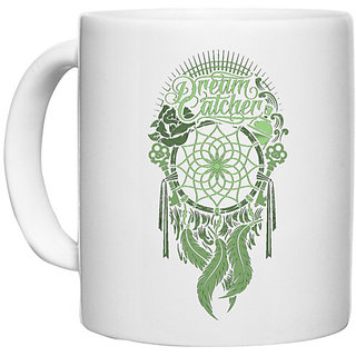                       UDNAG White Ceramic Coffee / Tea Mug 'Dream Catcher' Perfect for Gifting [330ml]                                              