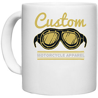                       UDNAG White Ceramic Coffee / Tea Mug 'Custome motorcycle apparel' Perfect for Gifting [330ml]                                              