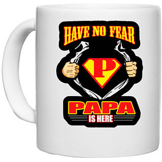                       UDNAG White Ceramic Coffee / Tea Mug 'Father' Perfect for Gifting [330ml]                                              
