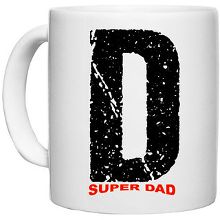                       UDNAG White Ceramic Coffee / Tea Mug 'Super Dad | The Super Dad' Perfect for Gifting [330ml]                                              