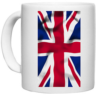                       UDNAG White Ceramic Coffee / Tea Mug 'Flag | Union Jack UK' Perfect for Gifting [330ml]                                              