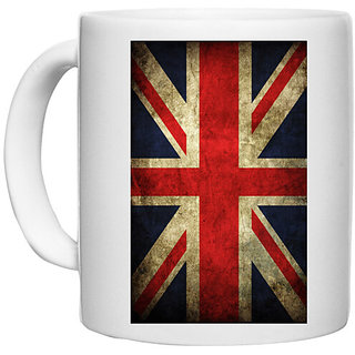                       UDNAG White Ceramic Coffee / Tea Mug 'Flag | Union Jack' Perfect for Gifting [330ml]                                              