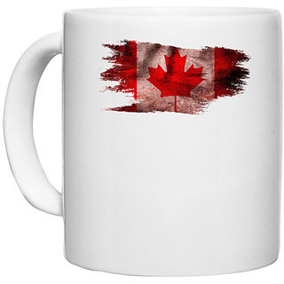                       UDNAG White Ceramic Coffee / Tea Mug 'Canada Flag | Canadian Flag' Perfect for Gifting [330ml]                                              