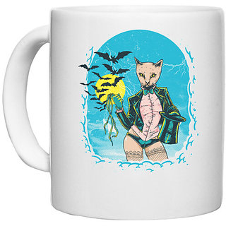                       UDNAG White Ceramic Coffee / Tea Mug 'Halloween | Halloween art' Perfect for Gifting [330ml]                                              