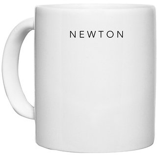                       UDNAG White Ceramic Coffee / Tea Mug 'Gravity | Newtons' Perfect for Gifting [330ml]                                              
