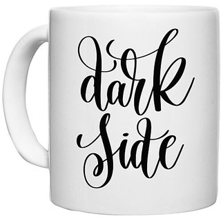                       UDNAG White Ceramic Coffee / Tea Mug 'Dark Side' Perfect for Gifting [330ml]                                              