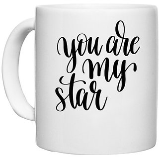                       UDNAG White Ceramic Coffee / Tea Mug 'you are my star' Perfect for Gifting [330ml]                                              