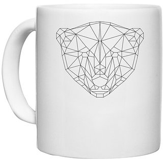                       UDNAG White Ceramic Coffee / Tea Mug 'Geometry | Polar Bear Geometry' Perfect for Gifting [330ml]                                              