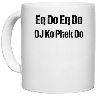                       UDNAG White Ceramic Coffee / Tea Mug 'eq do eq do dj ko phek do' Perfect for Gifting [330ml]                                              