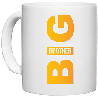                       UDNAG White Ceramic Coffee / Tea Mug 'Rakshabandhan | Big Brother' Perfect for Gifting [330ml]                                              