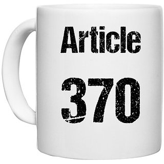                       UDNAG White Ceramic Coffee / Tea Mug 'Jammu & Kashmir | Article 370' Perfect for Gifting [330ml]                                              