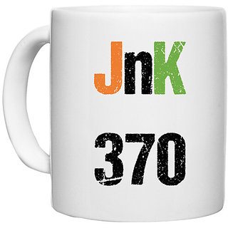                       UDNAG White Ceramic Coffee / Tea Mug 'Jammu & Kashmir | JnK 370' Perfect for Gifting [330ml]                                              