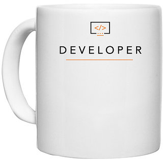                       UDNAG White Ceramic Coffee / Tea Mug 'Coder | Developer' Perfect for Gifting [330ml]                                              