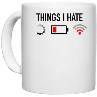                      UDNAG White Ceramic Coffee / Tea Mug 'Coder | Things i hate' Perfect for Gifting [330ml]                                              