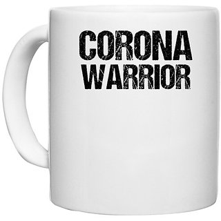                       UDNAG White Ceramic Coffee / Tea Mug 'Corona | Corona Warrior' Perfect for Gifting [330ml]                                              