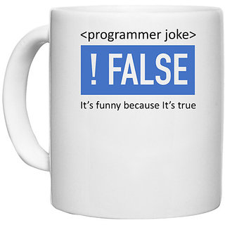                       UDNAG White Ceramic Coffee / Tea Mug 'Coder | Programmer joke' Perfect for Gifting [330ml]                                              