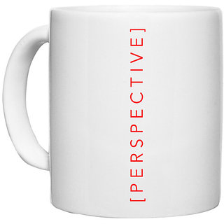                       UDNAG White Ceramic Coffee / Tea Mug 'Perspective' Perfect for Gifting [330ml]                                              