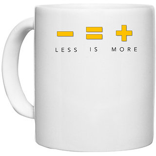                       UDNAG White Ceramic Coffee / Tea Mug 'Coder | Minus is equal to plus' Perfect for Gifting [330ml]                                              