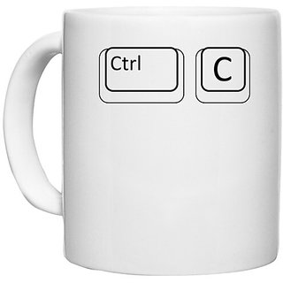                       UDNAG White Ceramic Coffee / Tea Mug 'Couple | Control copy' Perfect for Gifting [330ml]                                              