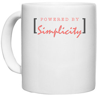                       UDNAG White Ceramic Coffee / Tea Mug 'Simplicity | powered by simplicity' Perfect for Gifting [330ml]                                              