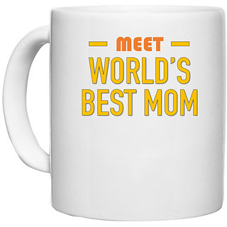                       UDNAG White Ceramic Coffee / Tea Mug 'Mother Daughter | Meet worlds best Mom' Perfect for Gifting [330ml]                                              
