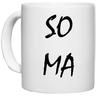                       UDNAG White Ceramic Coffee / Tea Mug 'Couple | SO MA' Perfect for Gifting [330ml]                                              