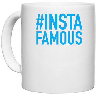                       UDNAG White Ceramic Coffee / Tea Mug 'Hashtag | #Insta Famous' Perfect for Gifting [330ml]                                              
