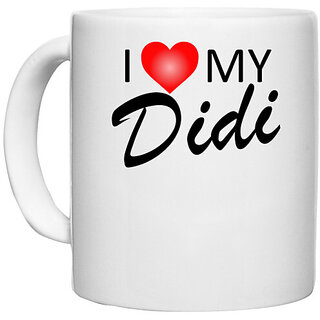                       UDNAG White Ceramic Coffee / Tea Mug 'Brother Sister | I love my Didi' Perfect for Gifting [330ml]                                              