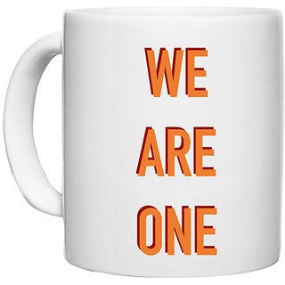                       UDNAG White Ceramic Coffee / Tea Mug 'Family | We are one' Perfect for Gifting [330ml]                                              